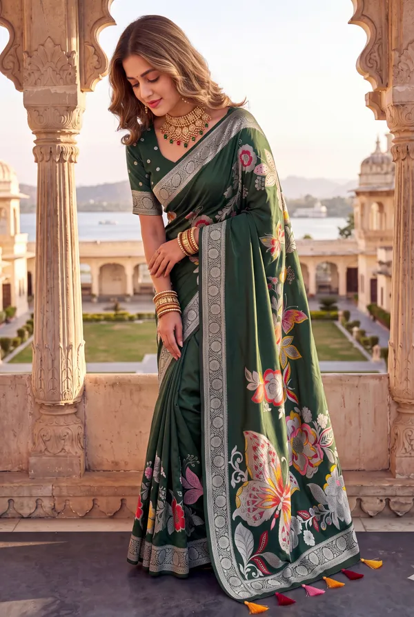 Titli_Green_–_Butterfly_Navratri_Special_|_Soft_Silk_Saree_with_Woven_Zari_Work,_Butterfly_Design_Saree_&_Running_Blouse_with_Tassels