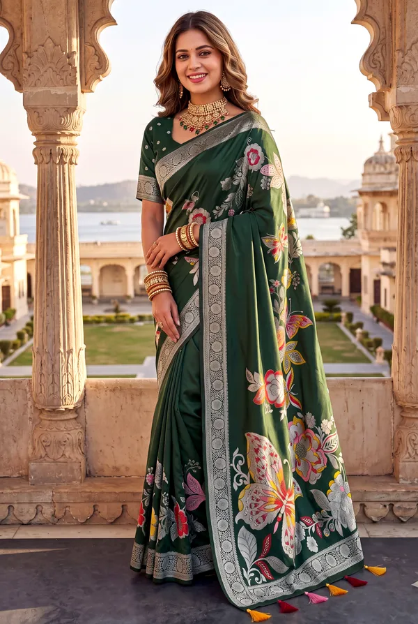 Titli_Green_–_Butterfly_Navratri_Special_|_Soft_Silk_Saree_with_Woven_Zari_Work,_Butterfly_Design_Saree_&_Running_Blouse_with_Tassels