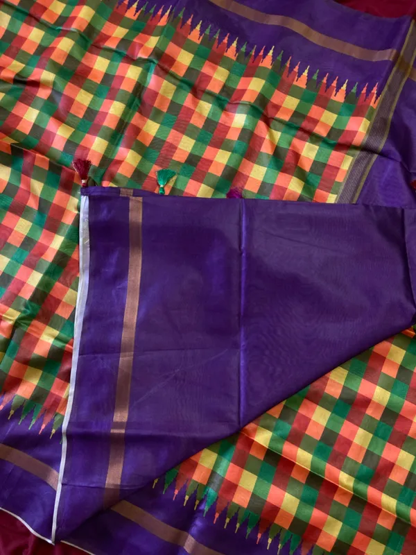 Soft_Tussar_Silk_sarees_with_Beautiful_Digital_Print_With_Attractive_Border_And_Contrast_Print_Blouse_With_Tassels