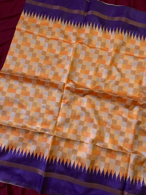 Soft_Tussar_Silk_sarees_with_Beautiful_Digital_Print_With_Attractive_Border_And_Contrast_Print_Blouse_With_Tassels