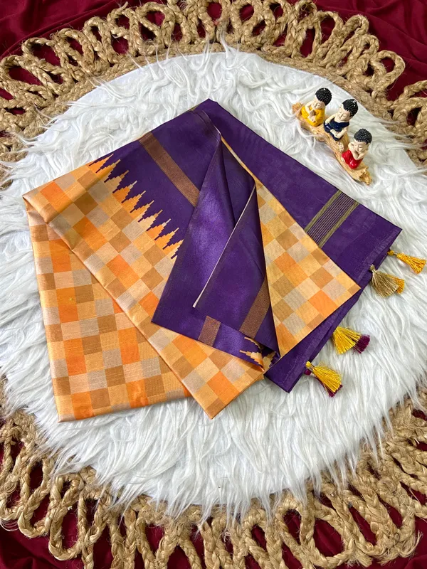 Soft_Tussar_Silk_sarees_with_Beautiful_Digital_Print_With_Attractive_Border_And_Contrast_Print_Blouse_With_Tassels