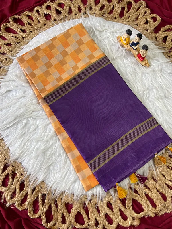 Soft_Tussar_Silk_sarees_with_Beautiful_Digital_Print_With_Attractive_Border_And_Contrast_Print_Blouse_With_Tassels