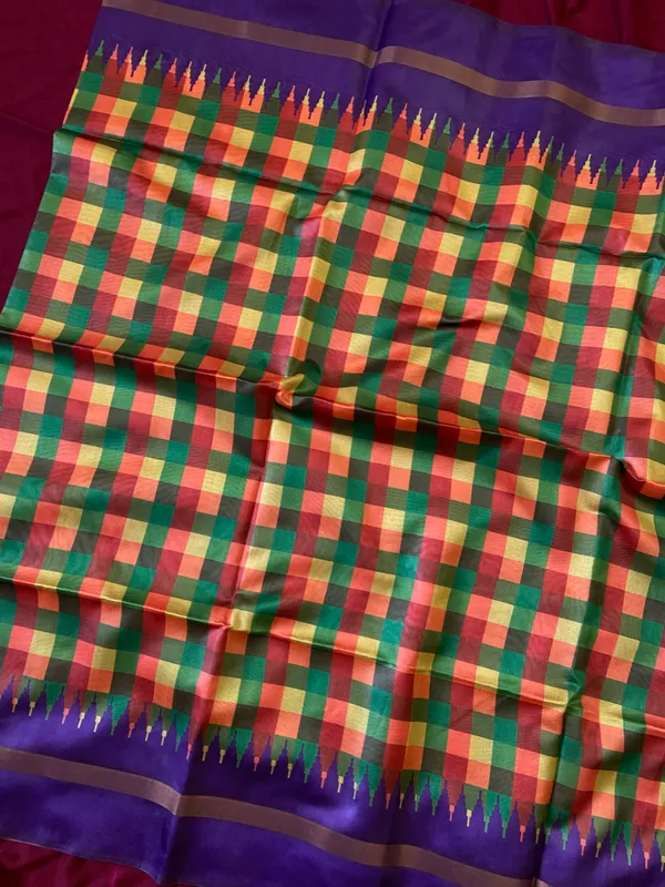 Soft_Tussar_Silk_sarees_with_Beautiful_Digital_Print_With_Attractive_Border_And_Contrast_Print_Blouse_With_Tassels
