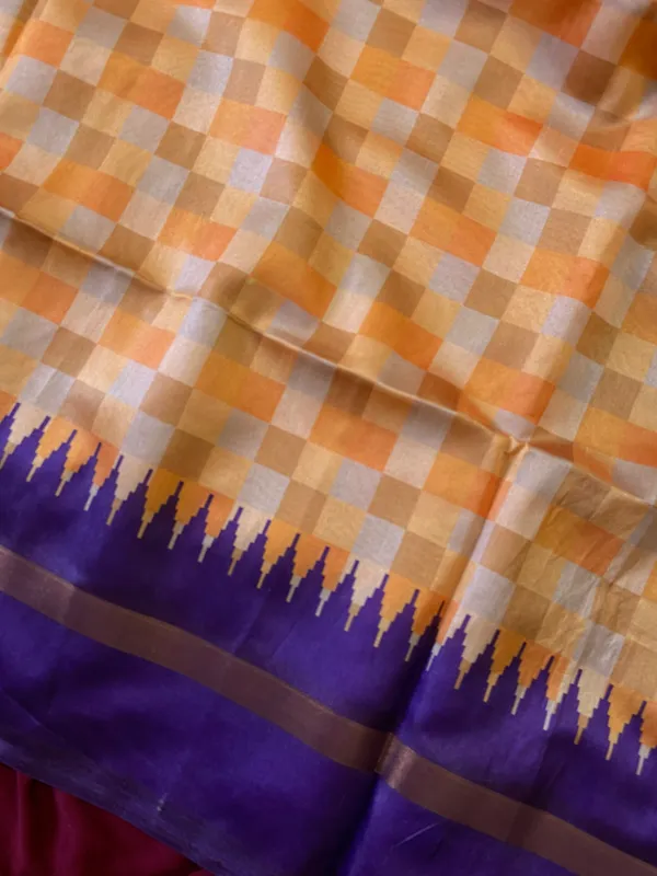 Soft_Tussar_Silk_sarees_with_Beautiful_Digital_Print_With_Attractive_Border_And_Contrast_Print_Blouse_With_Tassels