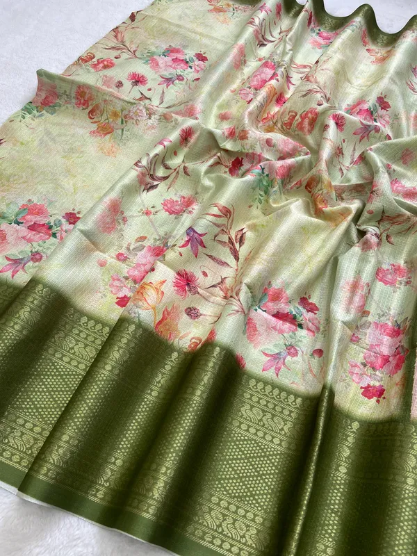 Pahal_Green_–_Aesthetic_Edit_for_You_|_Soft_Kota_Saree_with_Print,_Pallu_&_Contrast_Print_Blouse_with_Tassels