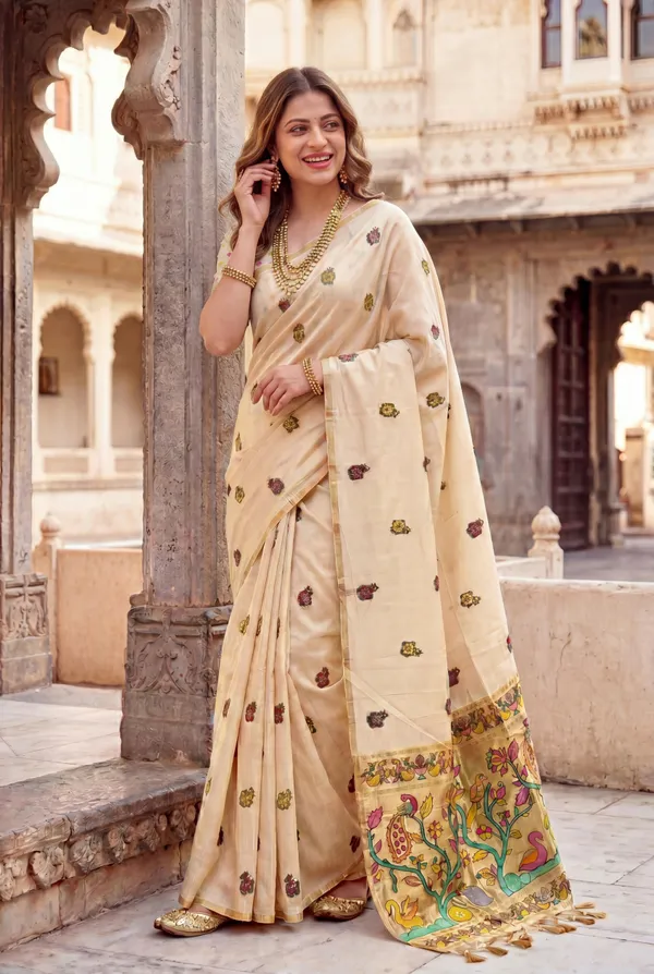 Swan_Cream_–_Swan_Motif_Wedding_Special_|_Premium_Soft_Muga_Cotton_Paithani_Saree_with_Weaving_Design_Featuring_Jungle_Theme_&_Swan_Motifs_Pallu