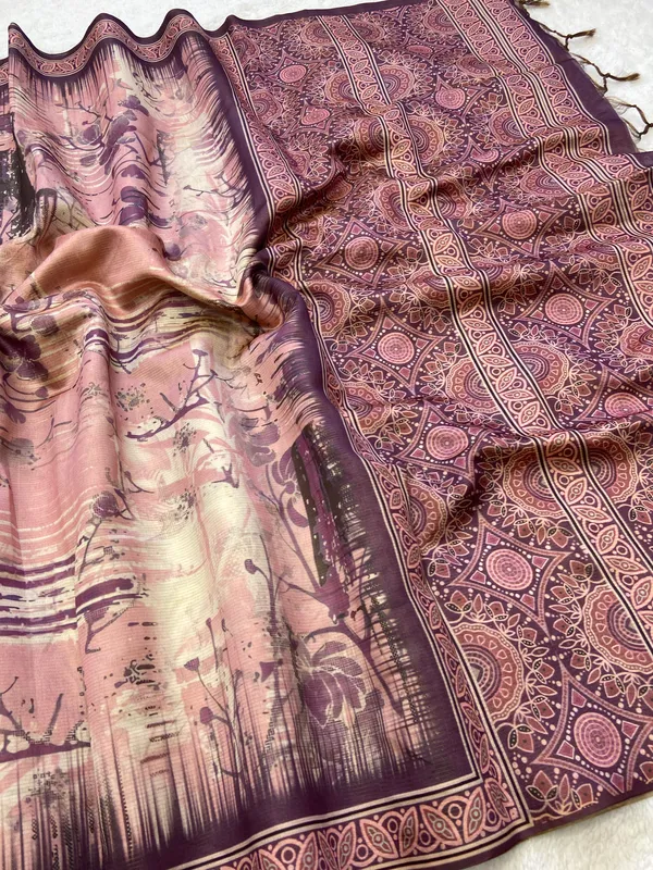 Shreya_Wine_–_Auspicious_Diwali_Special_|_Soft_Tussar_Silk_Saree_with_Digital_Print,_Zari_Line_Saree_&_Digital_Print_Blouse_with_Tassels