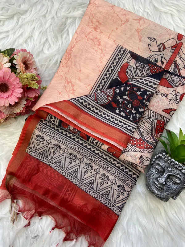 Soft_Chanderi_cotton_sarees_with_Beautiful_Digital_Print_With_Attractive_Zari_Line_Saree_And_Digital_Print_Blouse_With_Tassels