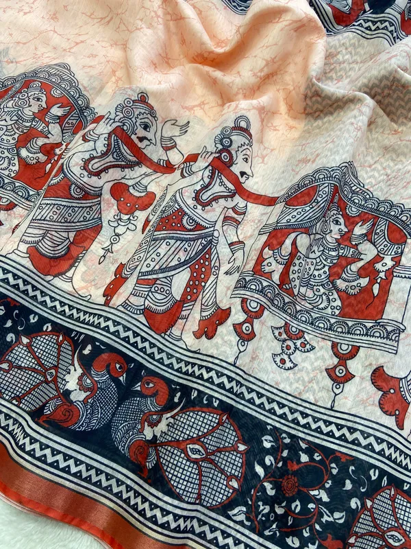 Soft_Chanderi_cotton_sarees_with_Beautiful_Digital_Print_With_Attractive_Zari_Line_Saree_And_Digital_Print_Blouse_With_Tassels