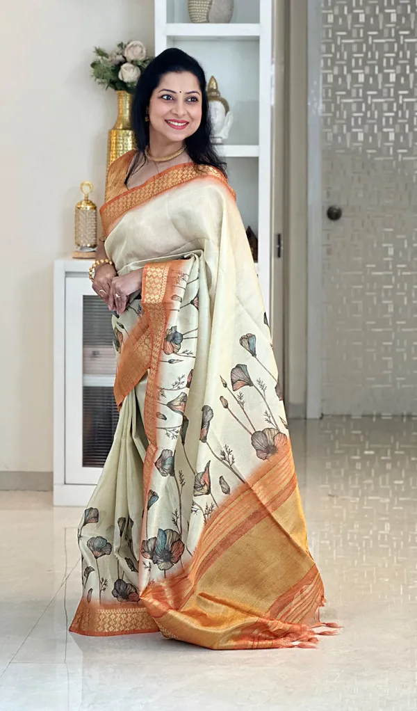 Anvika_Orange_–_Diwali_Special_|_Soft_Tissue_Silk_Saree_with_Digital_Print,_Border_&_Rich_Pallu,_Sequence_&_Contrast_Print_Blouse_with_Tassels