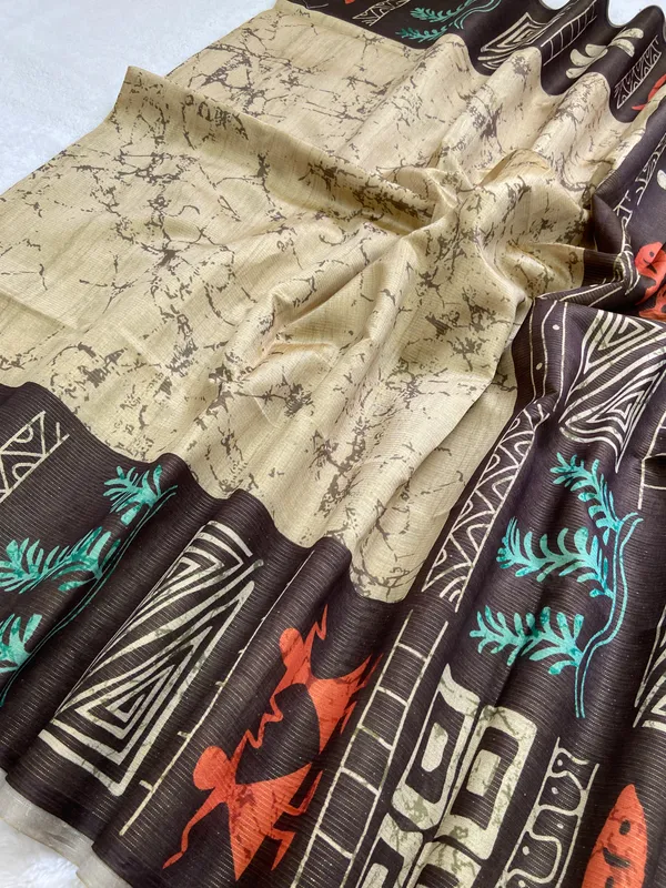 Rangana_Coffee_Brown_–_Colourful_Aesthetic_Edit_for_You_|_Soft_Tussar_Silk_Saree_with_Digital_Print,_Zari_Line_All-over_Saree_&_Digital_Print_Blouse