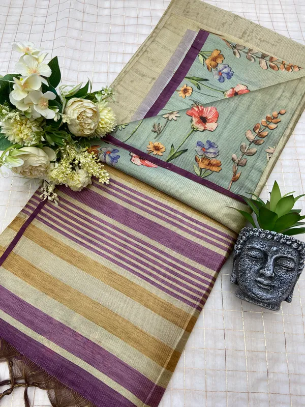 Chinmayi_Pista_Green_&_Wine_–_Blissful_Festive_Season_Special_|_Soft_Tussar_Silk_Saree_with_Digital_Print,_Zari_Line_Saree_&_Digital_Print_Blouse