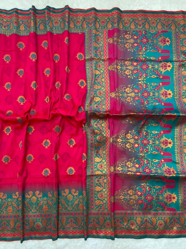 Premium_Soft_Paithani_Silk_sarees_With_Beautiful_Weaving_Pattern_With_Attractive_Rich_Pallu_And_Border_And_Weaving_Blouse_With_Tassels