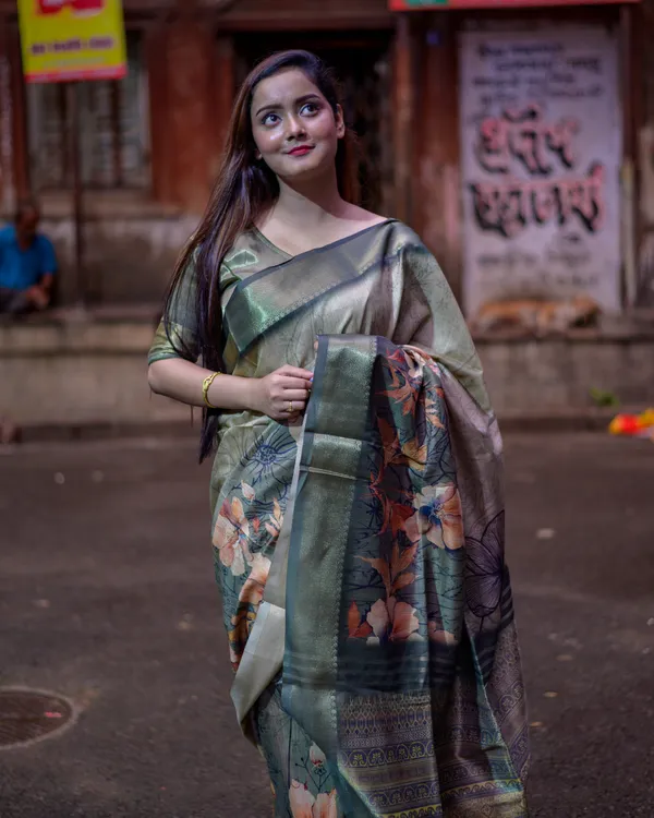 Helga_Green_–_Navratri_Special_|_Superior_Desi_Soft_Silky_Tussar_Saree_with_Ombre_Scheme_Body_And_Over_It_Floral_Conceptual_Prints