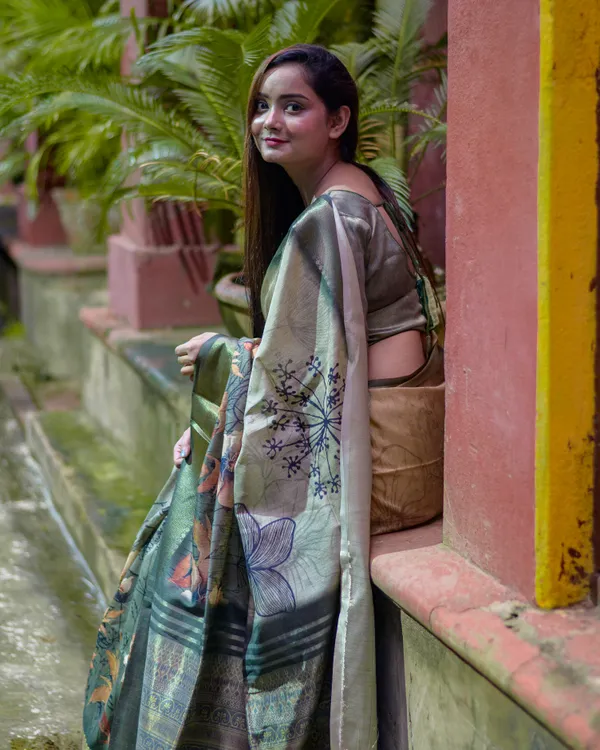 Helga_Green_–_Navratri_Special_|_Superior_Desi_Soft_Silky_Tussar_Saree_with_Ombre_Scheme_Body_And_Over_It_Floral_Conceptual_Prints