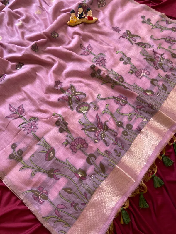 Amrusha_Neon_Pink_–_Floral_Pallu_Wedding_Special_|_Premium_Soft_Muga_Cotton_Saree_with_Colourful_Resham_Weaving_Flower_Design_Pallu