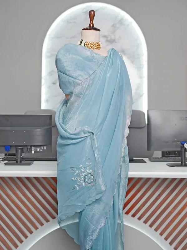Soft_Crunchy_Silk_sarees_with_Beautiful_Foil_Print_With_Attractive_Handwork_Design_Saree_And_Foil_Print_Blouse
