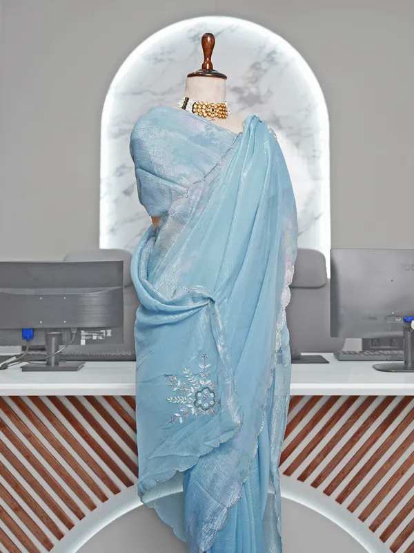 Soft_Crunchy_Silk_sarees_with_Beautiful_Foil_Print_With_Attractive_Handwork_Design_Saree_And_Foil_Print_Blouse