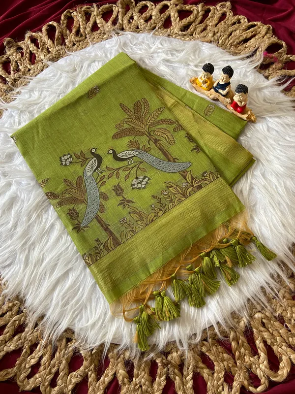 Kashish_Green_–_Alluring_Wedding_Special_|_Premium_Soft_Muga_Cotton_Saree_with_Colourful_Resham_Weaving_Peacock_Design_Pallu,_Traditional_Zari_Weaving