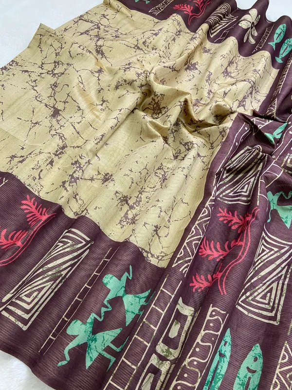 Rangana_Wine_–_Colourful_Diwali_Special_|_Soft_Tussar_Silk_Saree_with_Digital_Print,_Zari_Line_All-over_Saree_&_Digital_Print_Blouse_with_Tassels