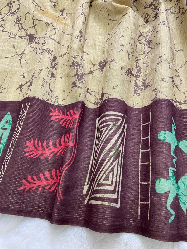 Rangana_Wine_–_Colourful_Diwali_Special_|_Soft_Tussar_Silk_Saree_with_Digital_Print,_Zari_Line_All-over_Saree_&_Digital_Print_Blouse_with_Tassels