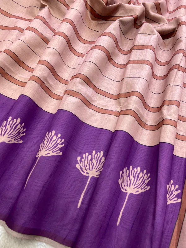 Tashi_Purple_–_Auspicious_Navratri_Special_|_Soft_Tussar_Silk_Saree_with_Digital_Print,_Border_&_Contrast_Print_Blouse_with_Tassels