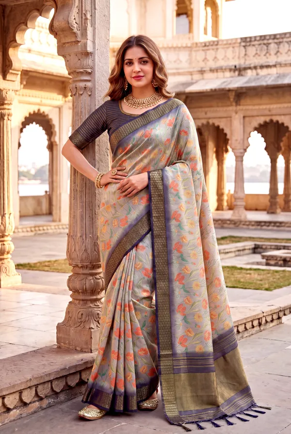 Mini_2_Blue_–_Diwali_Special_|_Soft_Tissue_Silk_Saree_with_Digital_Print,_Border_&_Rich_Pallu,_Sequence_&_Contrast_Print_Blouse_with_Tassels