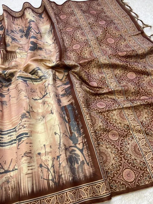 Shreya_Maroon_–_Auspicious_Diwali_Special_|_Soft_Tussar_Silk_Saree_with_Digital_Print,_Zari_Line_Saree_&_Digital_Print_Blouse_with_Tassels