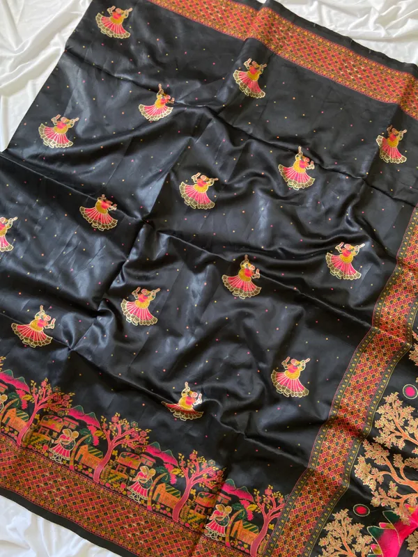 Melody_Black_–_Melodic_Aesthetic_Edit_for_You_|_Soft_Pashmina_Silk_Saree_with_Woven_Zari_Work,_Pashmina_Design_Saree_&_Running_Blouse_with_Tassels
