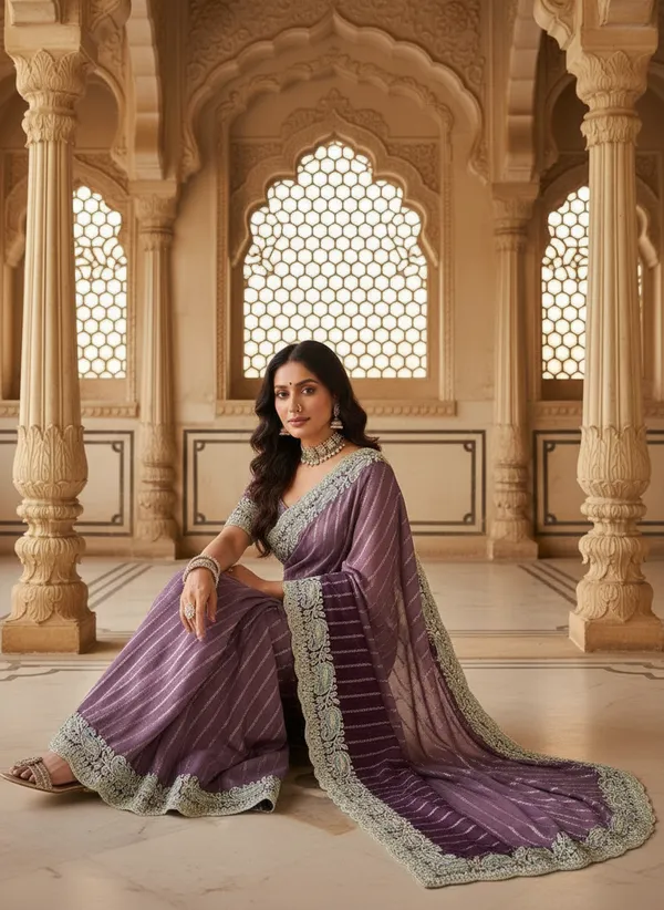 Kajju_Katri_Pedding_sarees_with_Beautiful_Embroidery_&_Sequence_Work_With_Attractive_Cutwork_Border_And_Heavy_Embroidery_&_Sequence_Work_Blouse