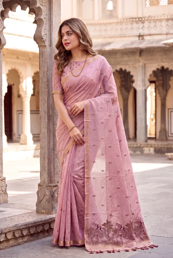 Kashish_2_Pink_–_Alluring_Wedding_Special_|_Premium_Soft_Muga_Cotton_Saree_with_Colourful_Resham_Weaving_Peacock_Design_Pallu