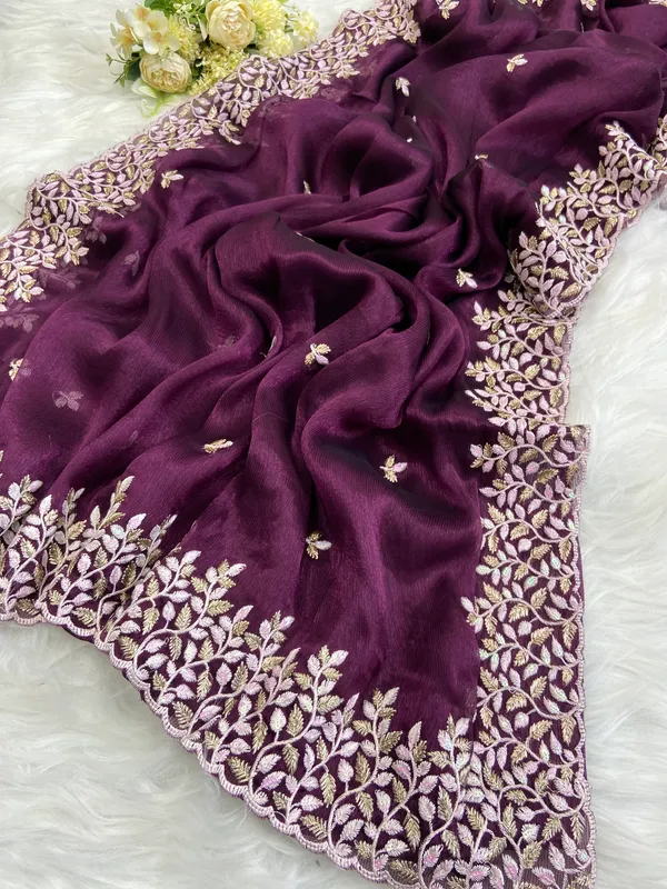 Lopa_Wine_No.1_–_Diwali_Special_|_Shimmer_Sitara_Fabric_Saree_with_Embroidery_&_Sequence_Work,_Cutwork_Border