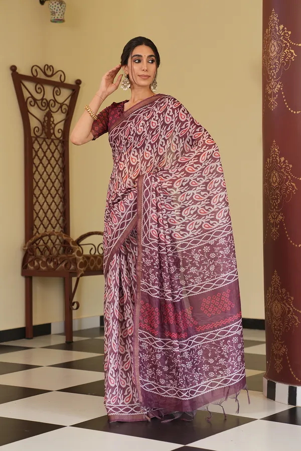 Soft_Chanderi_cotton_sarees_with_Beautiful_Digital_Print_With_Attractive_Zari_Line_Saree_And_Digital_Print_Blouse_With_Tassels