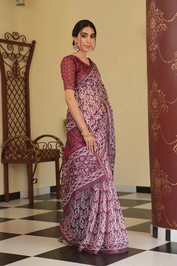Soft_Chanderi_cotton_sarees_with_Beautiful_Digital_Print_With_Attractive_Zari_Line_Saree_And_Digital_Print_Blouse_With_Tassels
