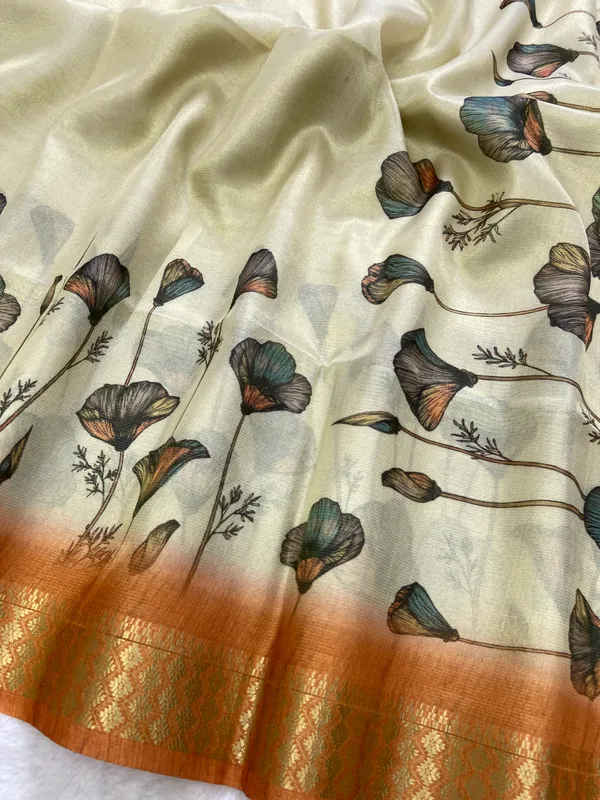 Anvika_Orange_–_Diwali_Special_|_Soft_Tissue_Silk_Saree_with_Digital_Print,_Border_&_Rich_Pallu,_Sequence_&_Contrast_Print_Blouse_with_Tassels