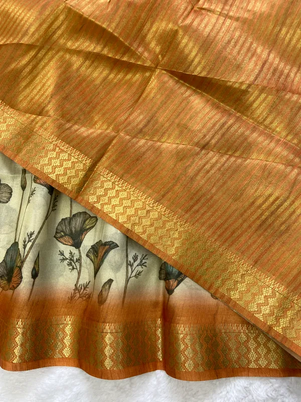 Anvika_Orange_–_Diwali_Special_|_Soft_Tissue_Silk_Saree_with_Digital_Print,_Border_&_Rich_Pallu,_Sequence_&_Contrast_Print_Blouse_with_Tassels