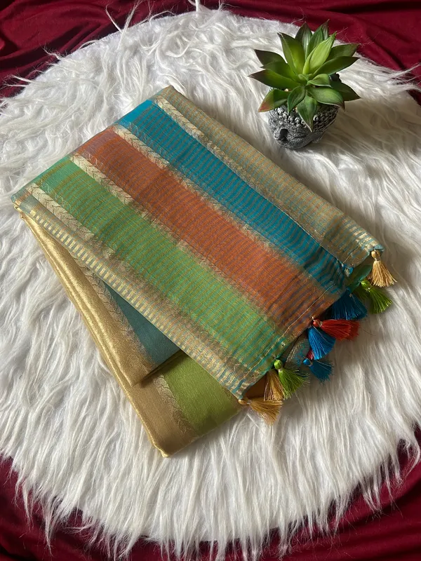 Soft_Tissue_Silk_sarees_with_Beautiful_Weaving_With_Attractive_Design_And_Weaving_Blouse_With_Tassels_in_new_styles_n_new_look