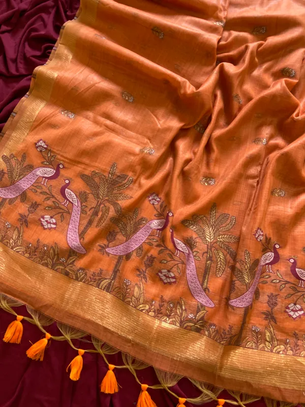 Kashish_Orange_–_Alluring_Wedding_Special_|_Premium_Soft_Muga_Cotton_Saree_with_Colourful_Resham_Weaving_Peacock_Design_Pallu