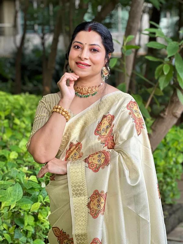 Anvika_Kali_Off_White_–_Diwali_Special_|_Soft_Tissue_Silk_Saree_with_Digital_Print,_Border_&_Rich_Pallu,_Sequence_&_Contrast_Print_Blouse_with_Tassels