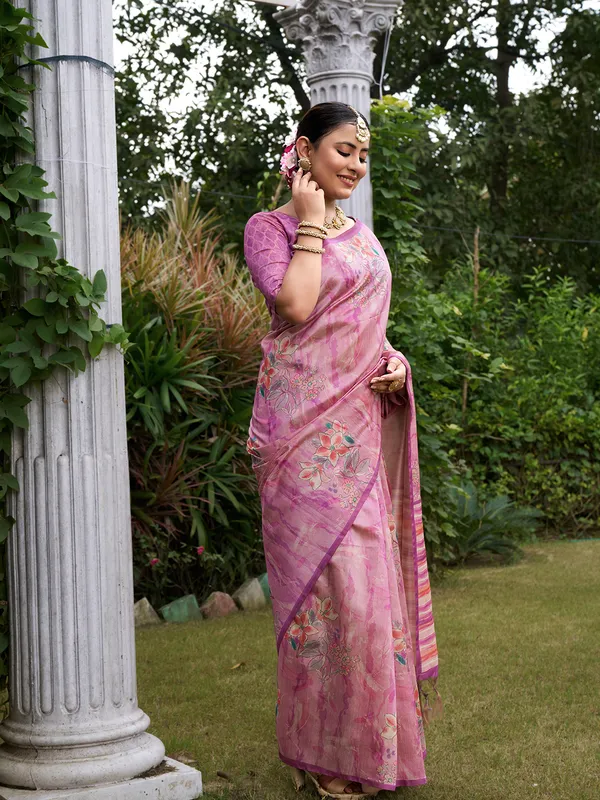 Nagma_Purple_–_Melodic_Navratri_Special_|_Soft_Tussar_Silk_Saree_with_Digital_Print,_Zari_Line_Saree_&_Digital_Print_Blouse_with_Tassels