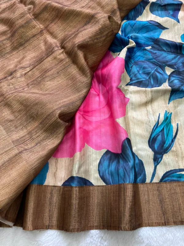 Soft_Tussar_Silk_sarees_with_Beautiful_Digital_Print_With_Attractive_Slub_Pattern_And_Digital_Print_Blouse_With_Tassels