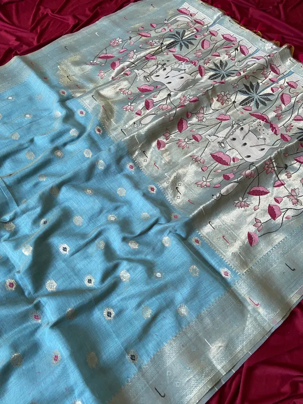 Pallavi_Sky_Blue_–_Cow_Pallu_Wedding_Special_|_Premium_Soft_Muga_Cotton_Paithani_Saree_with_Colourful_3D_Woven_Cow_Design_Pallu