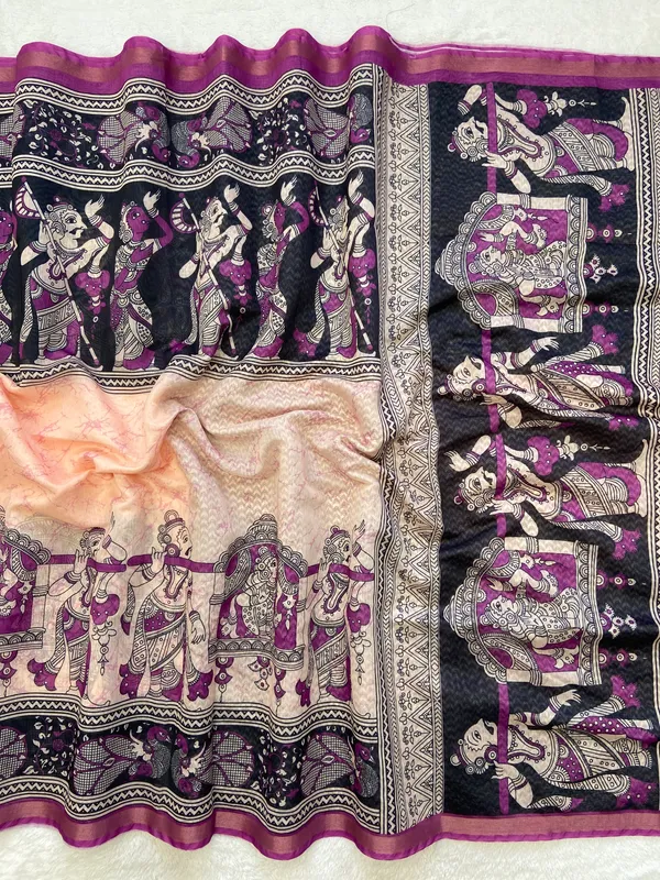 Radha_Rani_Wine_–_Zari_Line_Aesthetic_Edit_for_You_|_Soft_Chanderi_Cotton_Saree_with_Digital_Print,_Zari_Line_Saree_&_Digital_Print_Blouse