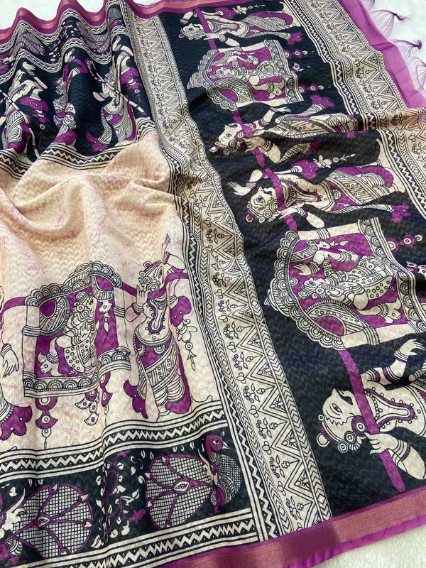 Radha_Rani_Wine_–_Zari_Line_Aesthetic_Edit_for_You_|_Soft_Chanderi_Cotton_Saree_with_Digital_Print,_Zari_Line_Saree_&_Digital_Print_Blouse