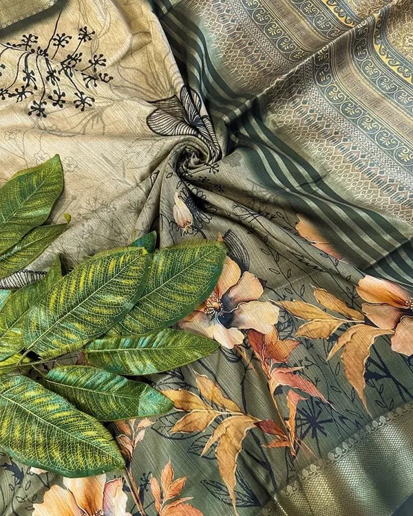 Helga_Green_–_Navratri_Special_|_Superior_Desi_Soft_Silky_Tussar_Saree_with_Ombre_Scheme_Body_And_Over_It_Floral_Conceptual_Prints