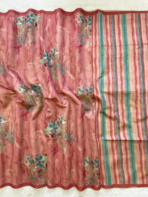 Nagma_Peach_–_Melodic_Aesthetic_Edit_for_You_|_Soft_Tussar_Silk_Saree_with_Digital_Print,_Zari_Line_Saree_&_Digital_Print_Blouse_with_Tassels