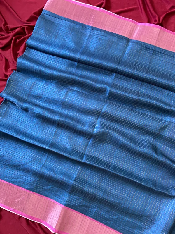 Bella_Blue_–_Beautiful_Aesthetic_Edit_for_You_|_Soft_Tussar_Silk_Saree_with_Digital_Print,_Checks_Design_Saree_&_Digital_Print_Blouse_with_Tassels