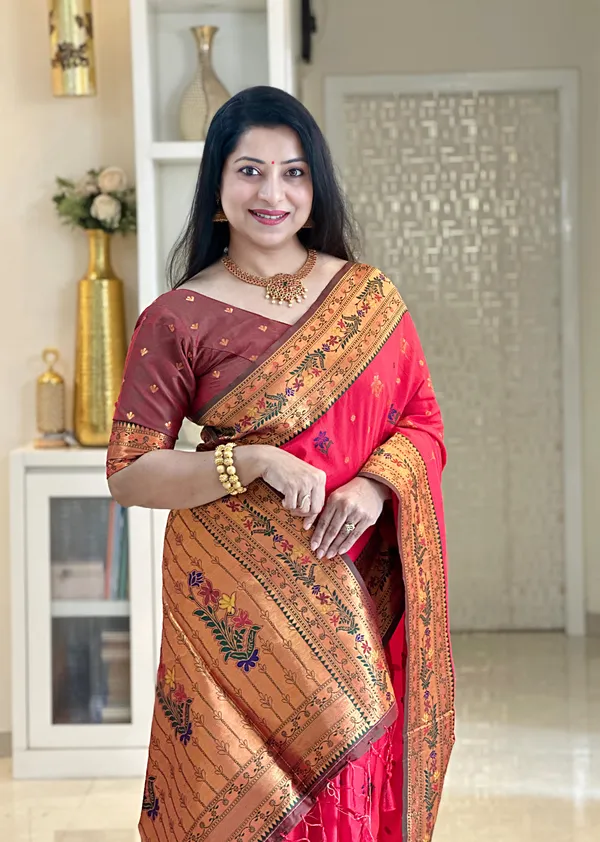 Kritika_Red_–_Starlit_Wedding_Special_|_Premium_Soft_Paithani_Silk_Saree_with_Weaving_Pattern,_Rich_Pallu_&_Border_&_Weaving_Blouse_with_Tassels
