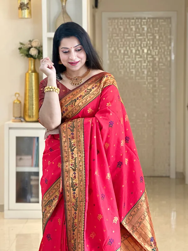 Kritika_Red_–_Starlit_Wedding_Special_|_Premium_Soft_Paithani_Silk_Saree_with_Weaving_Pattern,_Rich_Pallu_&_Border_&_Weaving_Blouse_with_Tassels