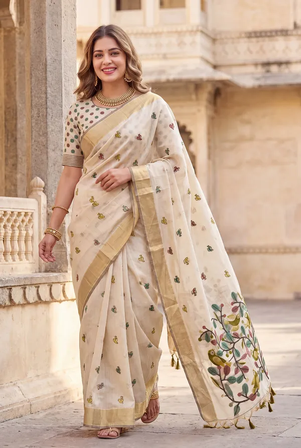 Chahat_2_Green_–_Cherished_Wedding_Special_|_Premium_Soft_Muga_Cotton_Saree_with_Colourful_Resham_Weaving_Pallu,_Traditional_Zari_Weaving_Border